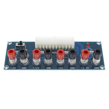 ATX Power Transfer Adapter Board for Desktop PC Systems with banana plug outputs, power indicator and module switch
