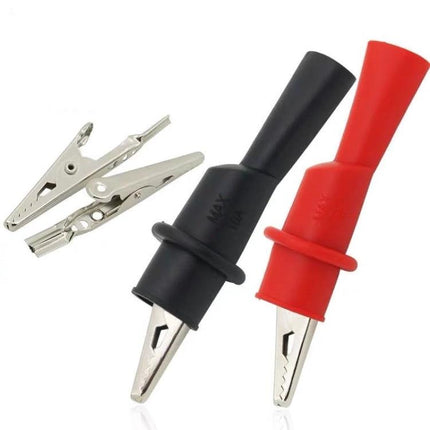10 Pairs Universal Alligator Clips for Multimeter Testing - red and black insulated alligator clip probes for secure multimeter connections