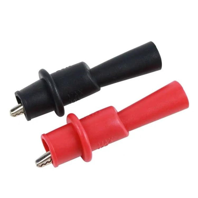 10 Pairs Universal Alligator Clips for Multimeter Testing - red and black insulated banana plug-style alligator test clips for secure meter connections