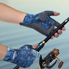 BOODUN P111439 Unisex Summer Fishing and Cycling Gloves - Non-Slip Ice Silk Sunscreen Protector