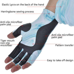 BOODUN P111439 Unisex Summer Fishing and Cycling Gloves - Non-Slip Ice Silk Sunscreen Protector