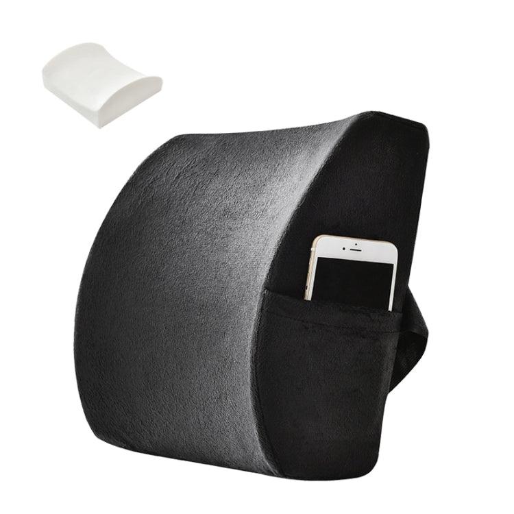 Ultimate Comfort Lumbar Support Pillow for Home, Office, and Travel Suede Black Memory Foam