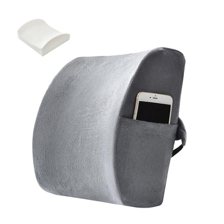 Ultimate Comfort Lumbar Support Pillow for Home, Office, and Travel Suede Gray Memory Foam