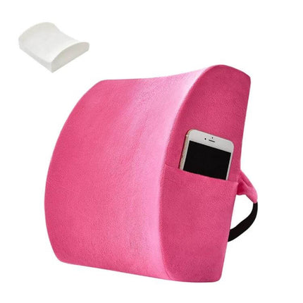 Office Waist Cushion Car Pillow Memory Foam Gel For Home Use - pink lumbar support pillow with cooling gel surface and side phone pocket