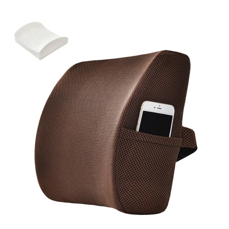 Ultimate Comfort Lumbar Support Pillow for Home, Office, and Travel Mesh Brown Memory Foam