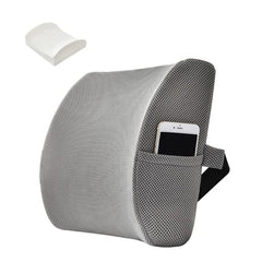 Ultimate Comfort Lumbar Support Pillow for Home, Office, and Travel Mesh Gray Memory Foam