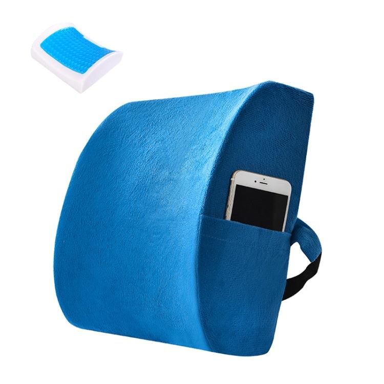 Ultimate Comfort Lumbar Support Pillow for Home, Office, and Travel Suede Royal Blue Gel Type