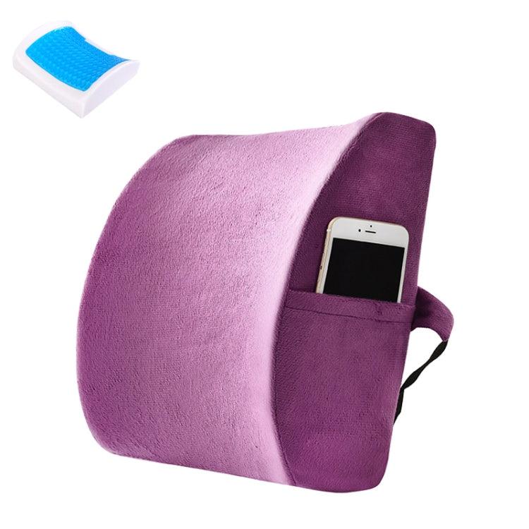 Ultimate Comfort Lumbar Support Pillow for Home, Office, and Travel Suede Purple Gel Type