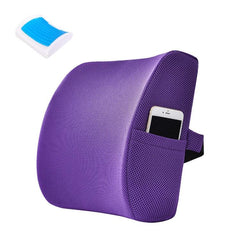 Ultimate Comfort Lumbar Support Pillow for Home, Office, and Travel Mesh Purple Gel Type