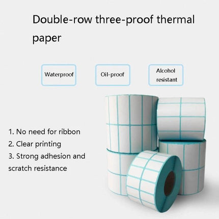 Waterproof Thermal Paper Barcode Stickers for Shipping Labels - double-row three-proof thermal rolls, waterproof oil-proof alcohol-resistant shipping label stickers