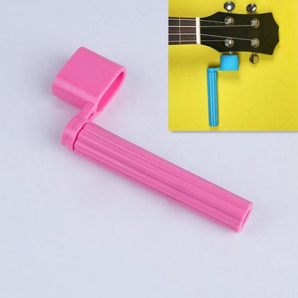 Guitar String Tool for Musicians' Daily Maintenance - pink quick-turn winding tool with grooved non-slip handle for fast guitar and ukulele string changes