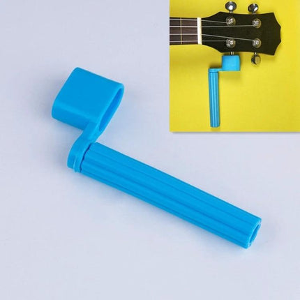 Guitar String Tool for Musicians' Daily Maintenance – blue quick-turn string winder with grooved non-slip handle for guitars and ukuleles