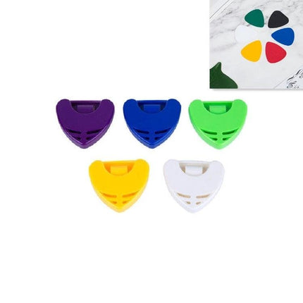 A storage box for keeping guitar picks organized in daily practice - compact heart-shaped pick cases in multiple colors