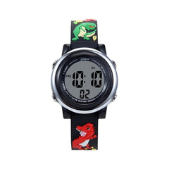 Colorful 3D Cartoon Dinosaur LED Alarm Watch for Kids - Waterproof Electronic Timepiece