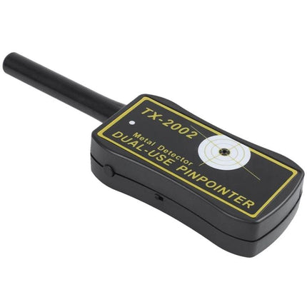 Compact Hand-Held Metal Detector for Outdoor Treasure Searches - TX-2002 dual-use pinpointing black handheld detector for coins and jewelry