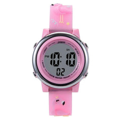 Student-Friendly Cartoon Flamingo LED Waterproof Electronic Watch for Kids