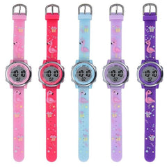 Student-Friendly Cartoon Flamingo LED Waterproof Electronic Watch for Kids