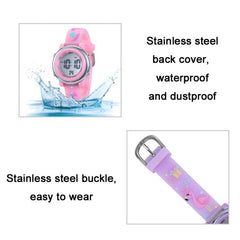 Student-Friendly Cartoon Flamingo LED Waterproof Electronic Watch for Kids