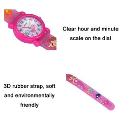 JNEW A380-865762 Kids 3D Silicone Cartoon Mermaid Waterproof Quartz Watch