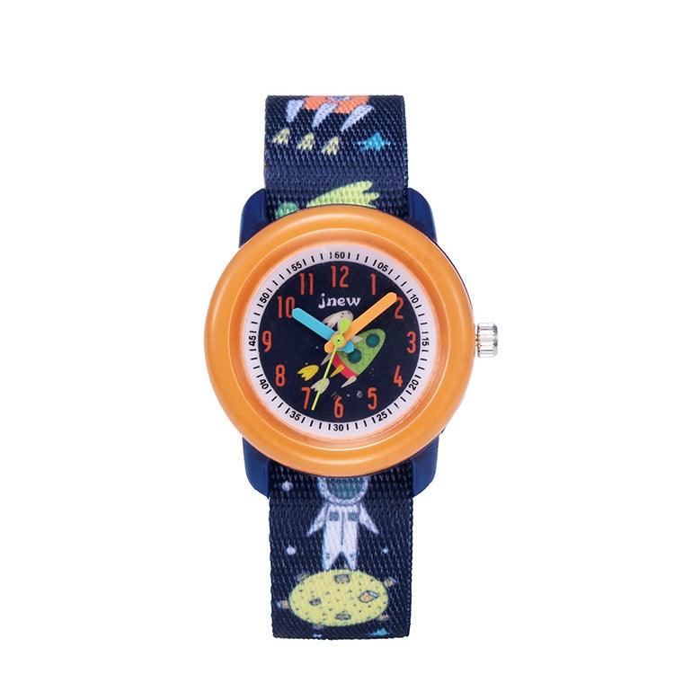 Cartoon-Themed Waterproof Quartz Watch for Kids - JNEW A369-86408 Cosmic Starry Sky Design