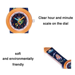 Cartoon-Themed Waterproof Quartz Watch for Kids - JNEW A369-86408 Cosmic Starry Sky Design