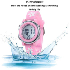 Colorful Children's LED Cartoon Watch with Cherry Blossom Design - A380-86195 Waterproof Time Recognition