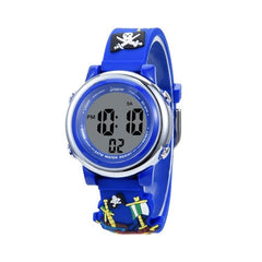 Children's 3D Cartoon Pirate Ship LED Waterproof Multi-Functional Sports Watch