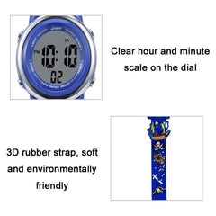 Children's 3D Cartoon Pirate Ship LED Waterproof Multi-Functional Sports Watch