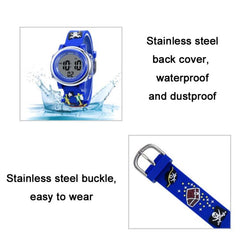 Children's 3D Cartoon Pirate Ship LED Waterproof Multi-Functional Sports Watch