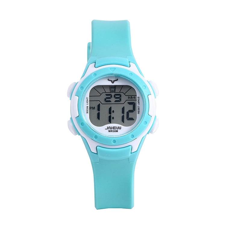 JNEW 9688-2 Children Waterproof Sports Digital Watch Cyan