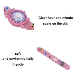 JNEW A335-86264 Kids Cartoon 3D Cat Fishing Silicone Waterproof Quartz Watch