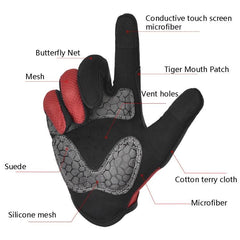 Boodun Breathable Long Finger Bike Gloves for Outdoor Sports and Activities