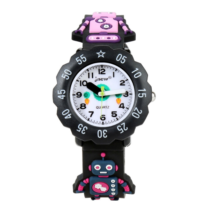 JNEW A342-86170 Reloj de cuarzo con correa de silicona y dibujos animados para niños