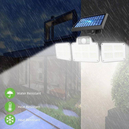 Solar Motion Sensor Courtyard Light for Outdoor Pathway weatherproof solar-powered motion-activated courtyard light illuminating pathway in rain