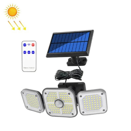 Solar Motion Sensor Courtyard Light for Outdoor Pathway with solar panel, remote control and triple LED motion-activated floodlights