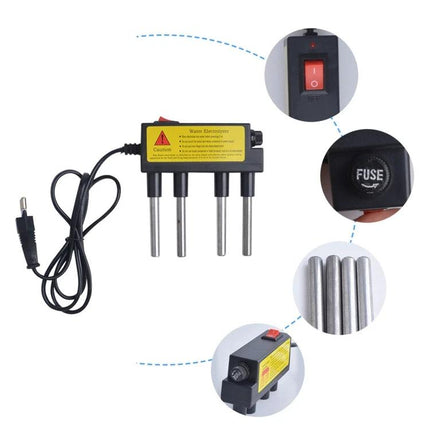 Household Electrolysis Water Quality Tester for Purity Checks - handheld electrolytic rod with four metal electrodes and power cord