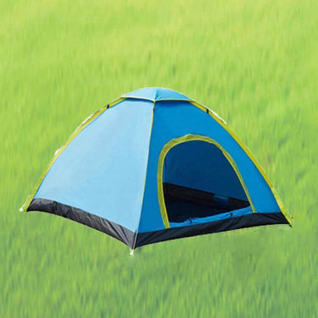 Outdoor Camping Tent For 3-4 People For Everyday Outdoor Use - Blue quick setup family tent with ventilation and durable Oxford cloth base