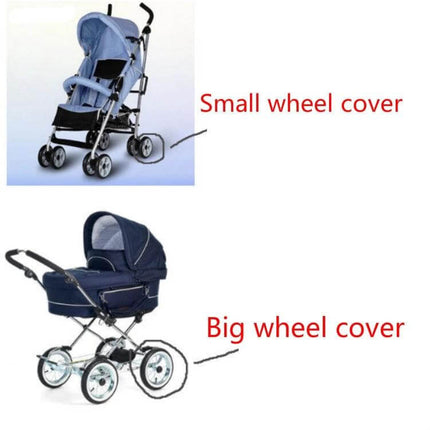 Baby Wheel Cover For Stroller Wheels, Medium Size Keeps Wheels Clean - polyester wheel cover fits 16–18 cm stroller wheels, straps on to prevent indoor dirt