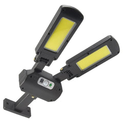 TG-TY097 Lámpara solar de 2 cabezales para exteriores, lámpara de pared con detección de movimiento humano, luz LED para jardín y calle