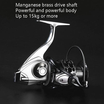 13-Axis Anti-Seawater Spinning Fishing Wheel for Sea Angling - alloy body, manganese brass drive shaft, corrosion-resistant saltwater reel with 12+13 dual bearings