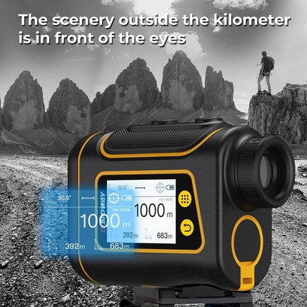 SNDWAY Rangefinder for Golf and Outdoor Distance Measurement - compact rangefinder showing 1000m display for hiking and golf