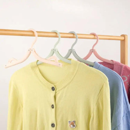 3Pc Portable Travel Folding Hanger Set, Multi Color Plastic Drying Rack