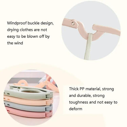 3Pc Portable Travel Folding Hanger Set, Multi Color Plastic Drying Rack