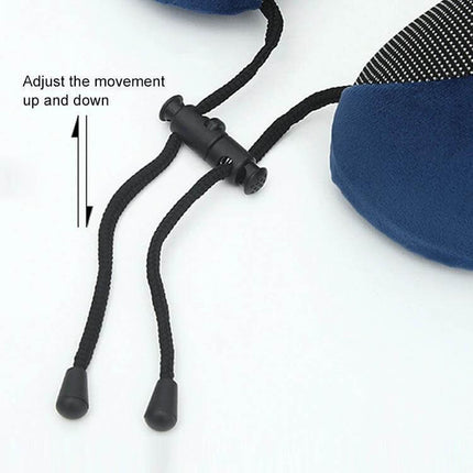 Memory Foam U-Shaped Travel Pillow For Neck Support showing adjustable drawstring toggle and plush velvet cover