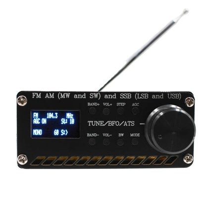 Portable Battery-Powered All-Band Radio for FM, AM, and Shortwave with antenna, digital display, tuning knob and 1200mAh battery