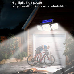 Tri-Head Solar Motion Sensor Wall Lighting for Outdoor Spaces - Waterproof Garden & Street Illumination