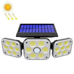 Tri-Head Solar Motion Sensor Wall Lighting for Outdoor Spaces - Waterproof Garden & Street Illumination