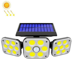 Tri-Head Solar Motion Sensor Wall Lighting for Outdoor Spaces - Waterproof Garden & Street Illumination