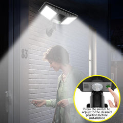 Solar-Powered LED Outdoor Wall Light with Remote Control and Motion Sensing