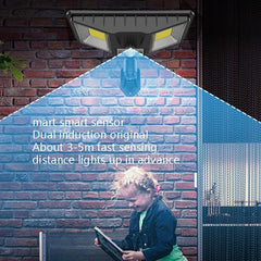 Solar-Powered LED Outdoor Wall Light with Remote Control and Motion Sensing